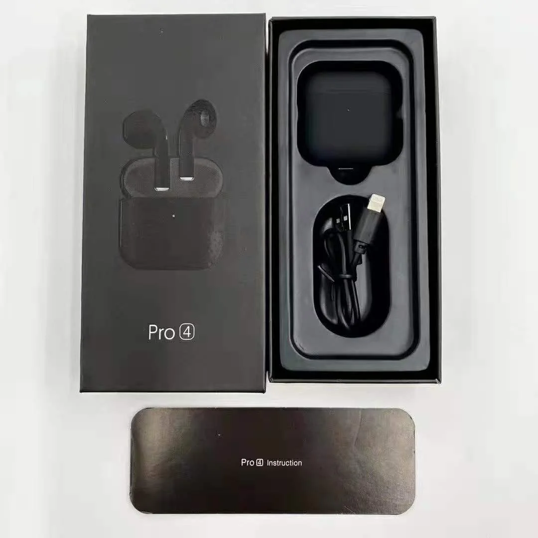 

white black Fresh new Wireless stereo air invisible in-ear tws earbuds pro 4 mini pro headphone