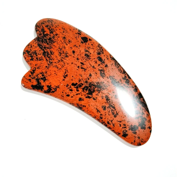 

chinese traditional massager 100%natural mahogany obsidian gua sha jade tool scraping massage with custom box