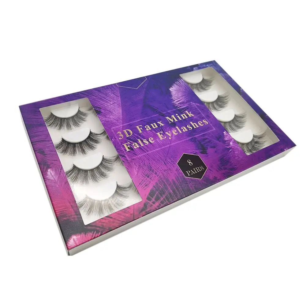 

Wholesale Vendors Supplies Handmade Soft Lashes 3D Faxu Mink Eyelashes with 8Pairs packing
