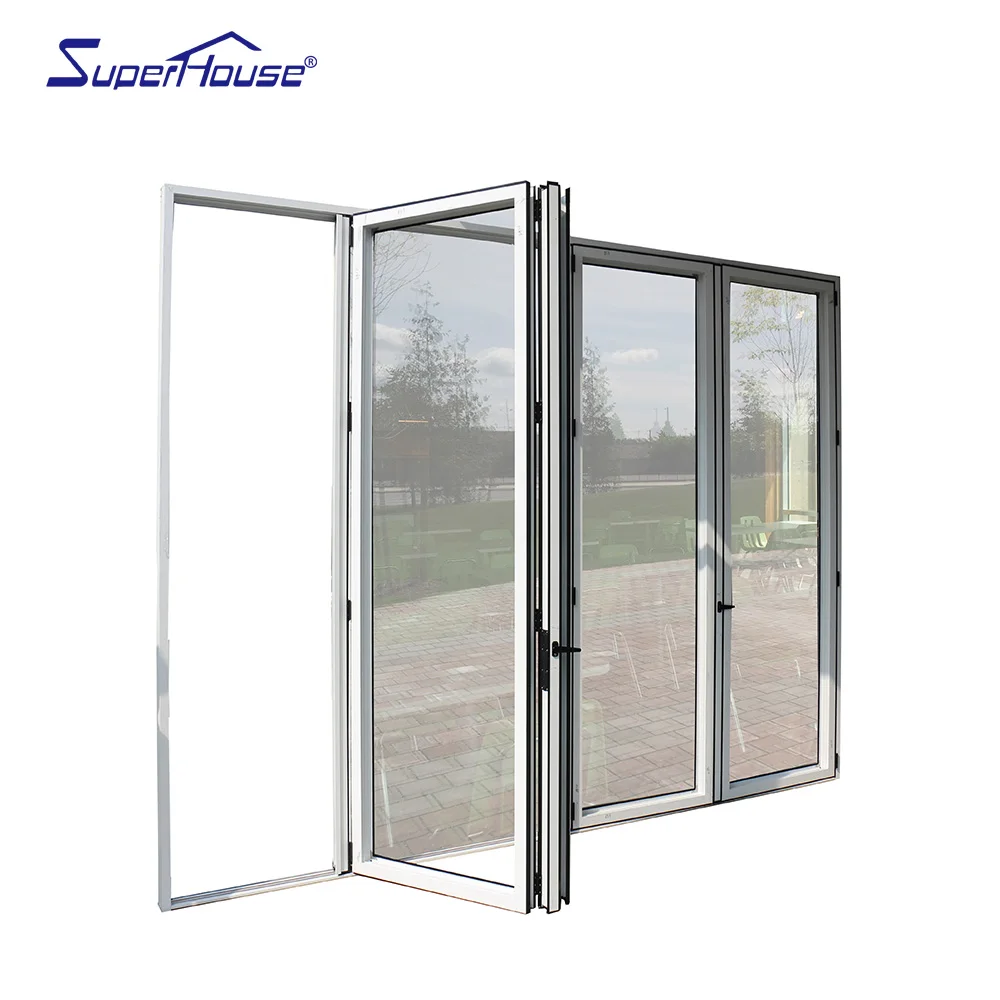 Australia standard/Fl approved Accordion folding door design aluminum folding glass doors