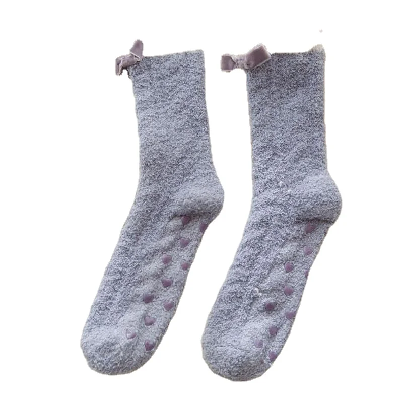 

Fashion Design Women Socks fuzzy ball Winter Cozy Soft Thermal Sleep Tube Socks Home Fuzzy Socks