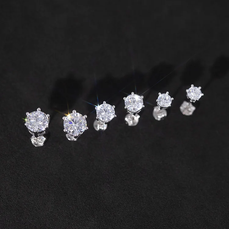 

Yu ying Gems 18K Gold Plated D Color Moissanite Earring 925 Solid Silver Fashion Stud Earring Jewelry