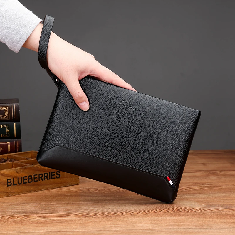 

Mens luxury leather clutch bags big capacity vintage leather long mobile phone wallet for men