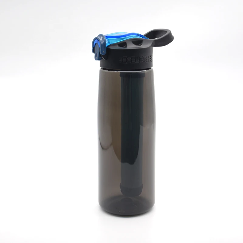

Sport Hiking Custom Logo Alkaline Filter Carbon Water Purifier Bottle, Blue, black