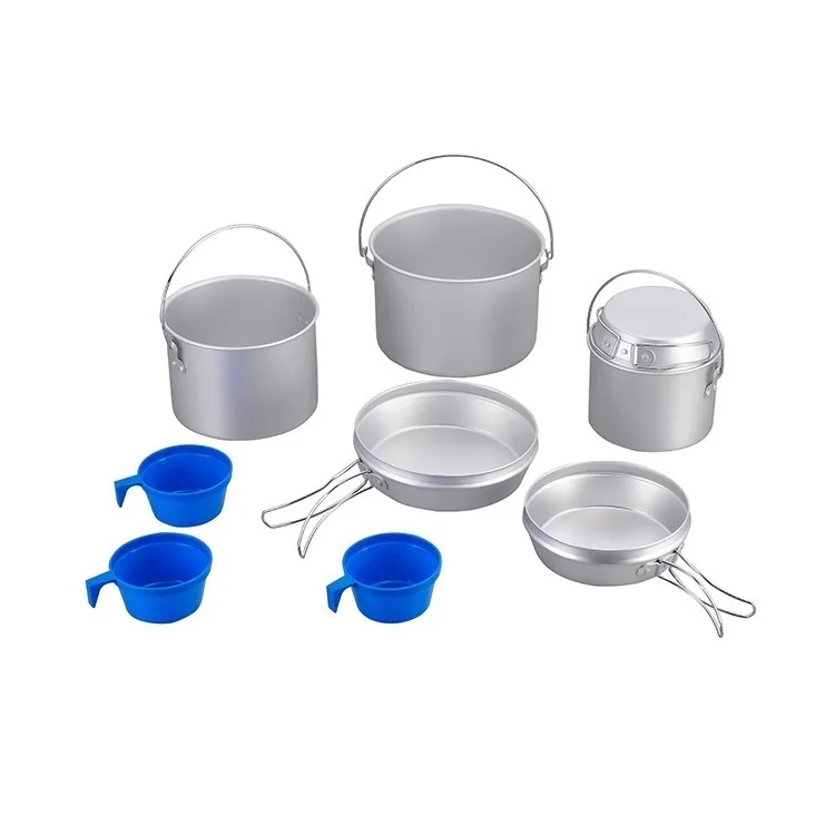 

Outdoor Pots Cookset Mess Kit Aluminium Camping Cooking Utensils Cookware Sets