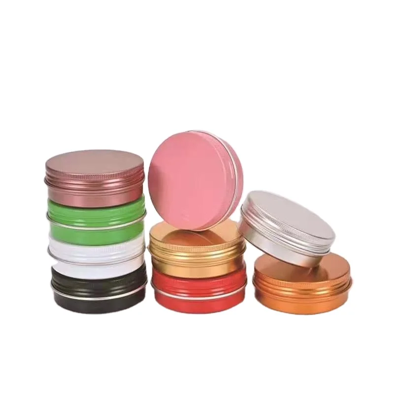 

rose gold/pink/matte black aluminum tin 50g/150gcolorful printing aluminum candle tinpink metal tins round shoe polish