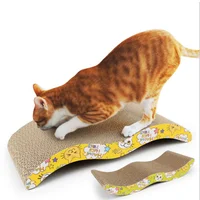 

Amazon hot selling crazy pet interactive toy cardboard board cat scratcher with catnip