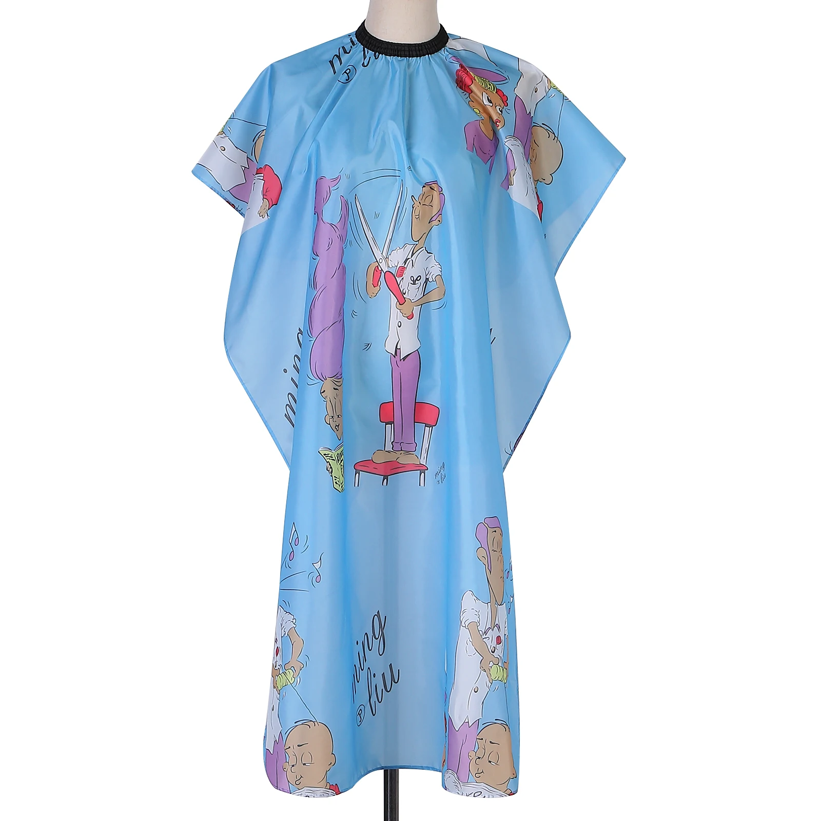 

Wholesale children carton pattern cape high quality polyester waterproof hairdressing cape, Transparency