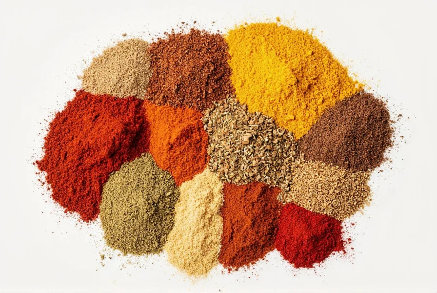 Spice jar labels showing ingredient lists
