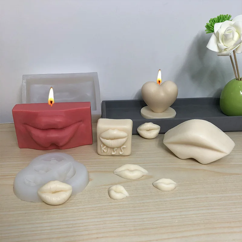

Private Label Novelty Soy Wax Torso Decorative Candles New Handmade Making Wedding Party Gift Custom Lips Candle Silicone Molds