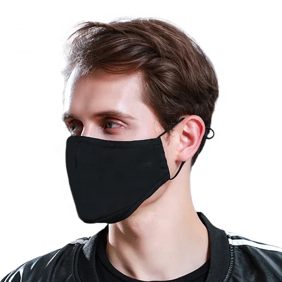 
Reusable unisex anti pollution black cotton dust facemask 