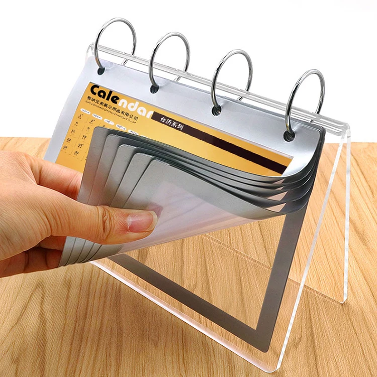 6" 7" Clear Acrylic Calendar Desk Display Stand With Pen Holder Buy