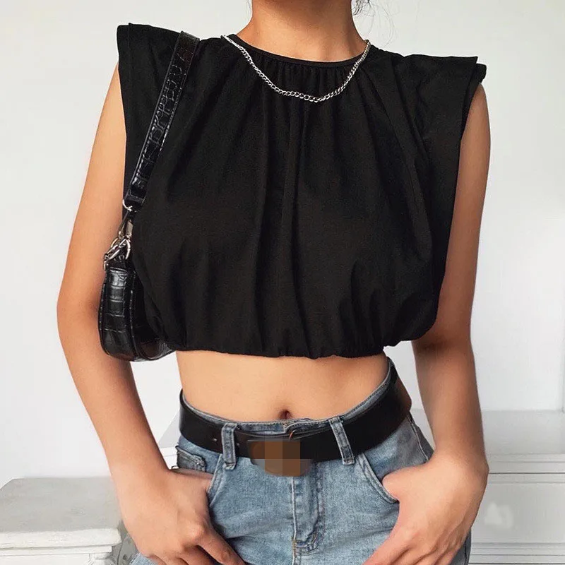 

FS1205D summer women fashion vest elegant crop tops