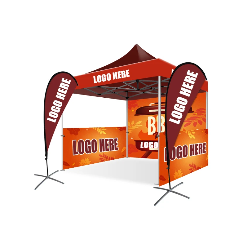 Portable Waterproof Outdoor Exhibition 10X10 Printed Pop Booth Canopy Trade Show Tent Steel Aluminum Frame PVC Walls Customized
