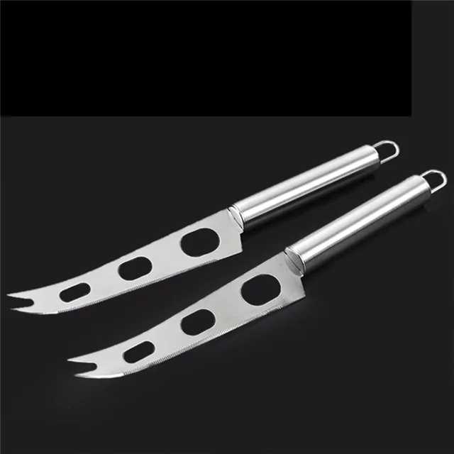 

3-hole Cheese Knife Stainless Steel Pizza Butter Cutter Multifunction Round Handle 1Pc Baking Tools Kitchen Accessorie, As show