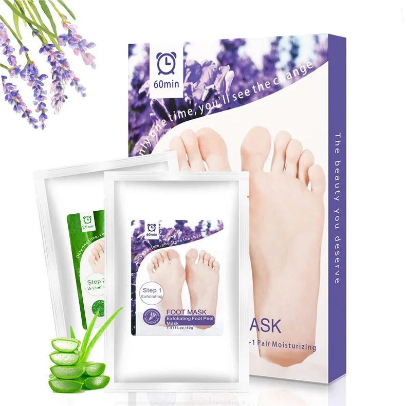 

Wholesales In Stock Private Label Moisturizing Mask Foot,Exfoliating Foot Care Mask, Lavender Foot Mask Peeling, Custom color