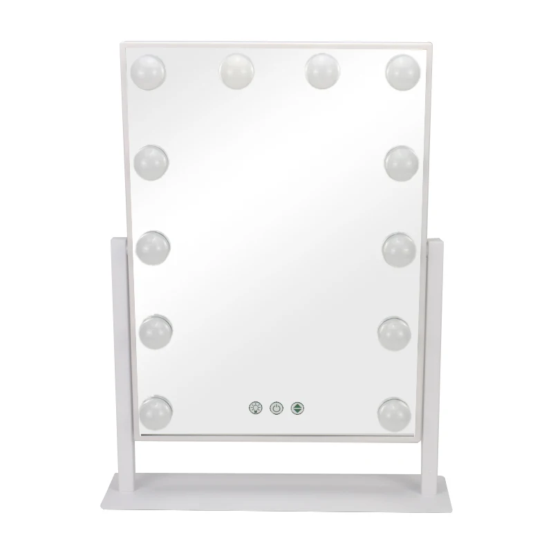 

Dapai Desktop Hollywood Makeup Mirror with 12pcs Light Bulbs Frameless Dressing Mirror Bag Silver Customize Wall Glass Frame