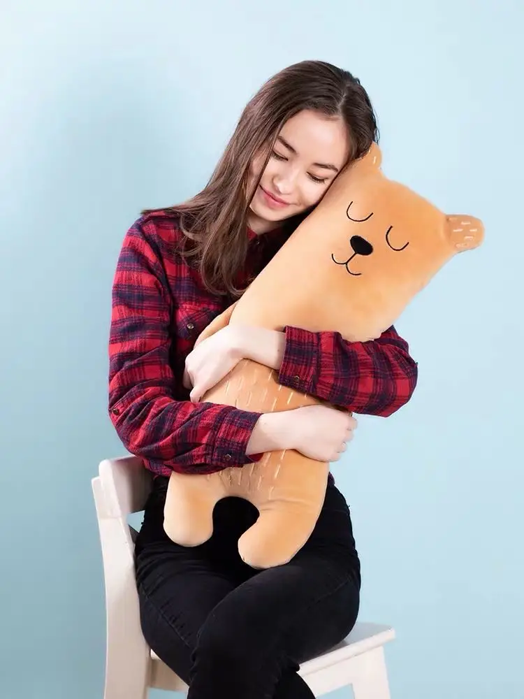 anime girl body long sleeping bear plush pillow creative gift super soft bear pillow for for sleeping comfortable