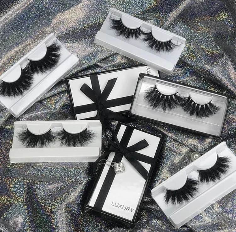 

Private Label Handmade Faux Mink Strip Eyelashes Vendor Handicraft Own Brand With Custom Box, Natural black mink eyelash
