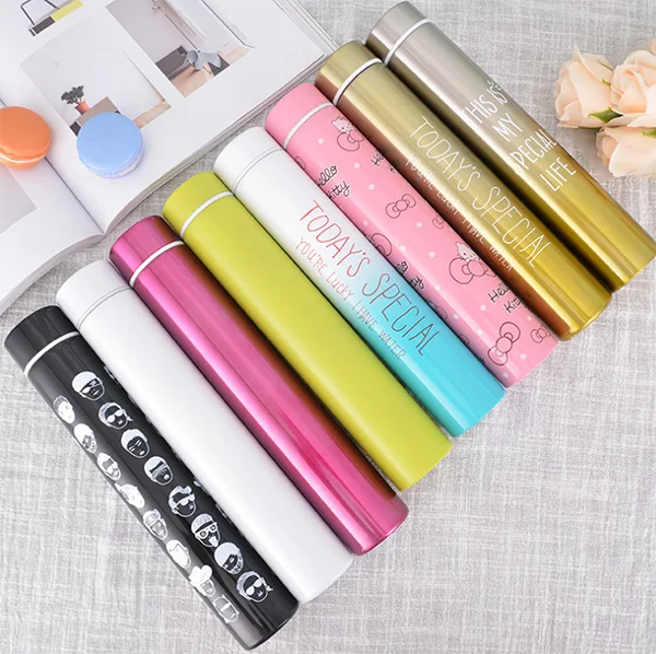 

2020 double wall vacuum insulated stainless steel slender water bottle, Customized color acceptable