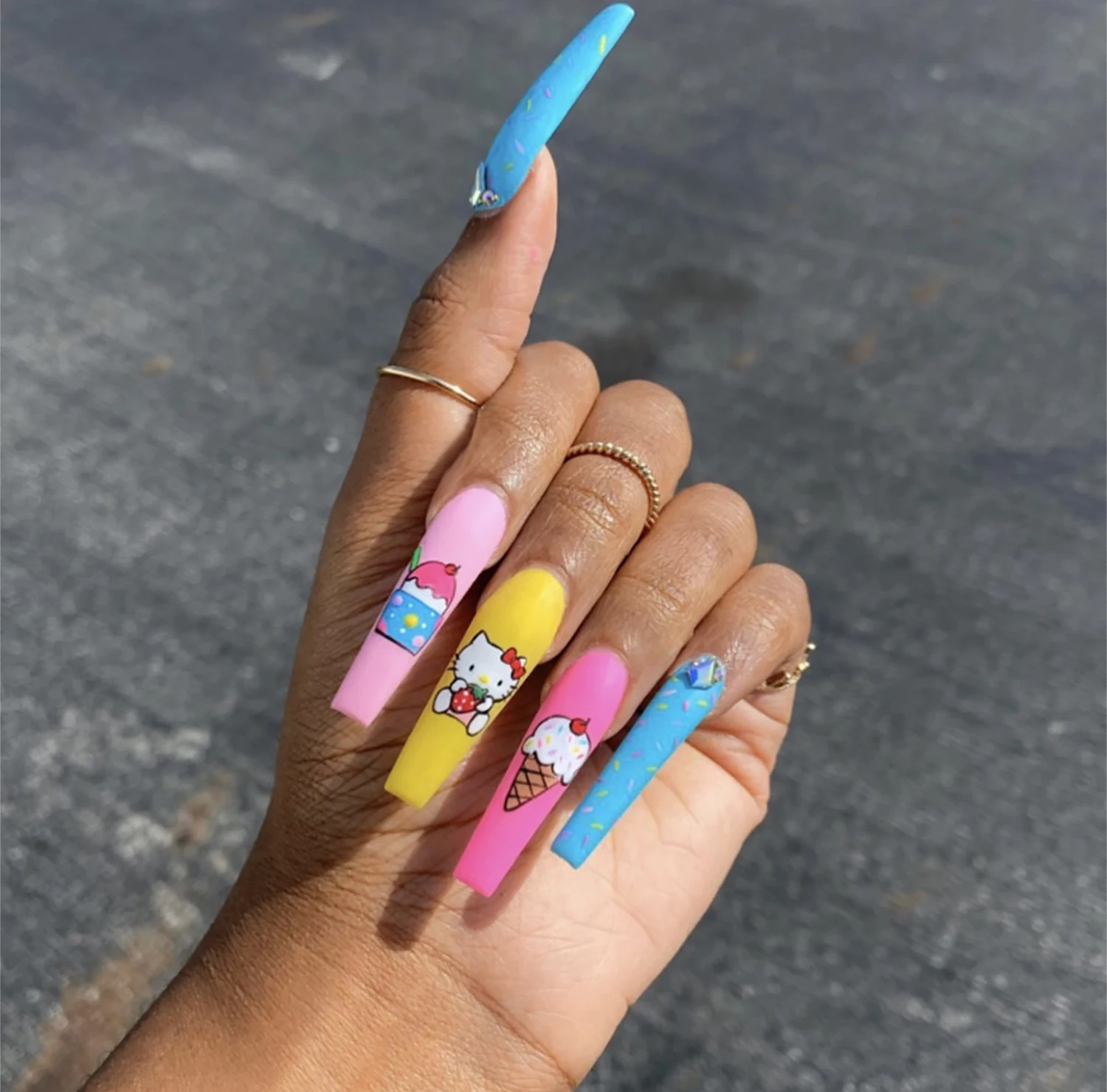 

2021 New Styles Cartoon Design Nail Art Stickers Decals 3D Pattern Nail Art Stickers For Decoration