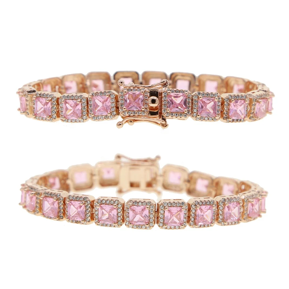 

white pink cz cluster bracelet 16cm 18cm fashion women jewelry high quality iced out bling Jewelry