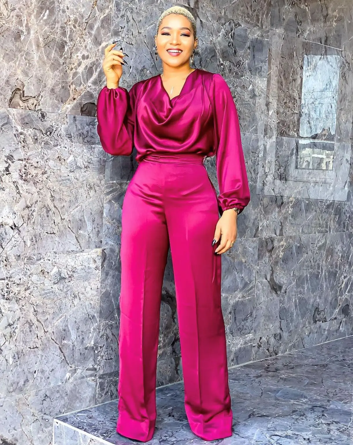 

African Plus Size Jumpsuit V-neck Lantern Sleeve Pleated Wide Leg Pants Loose Large Size Jumpsuit Women Clothing, As showed