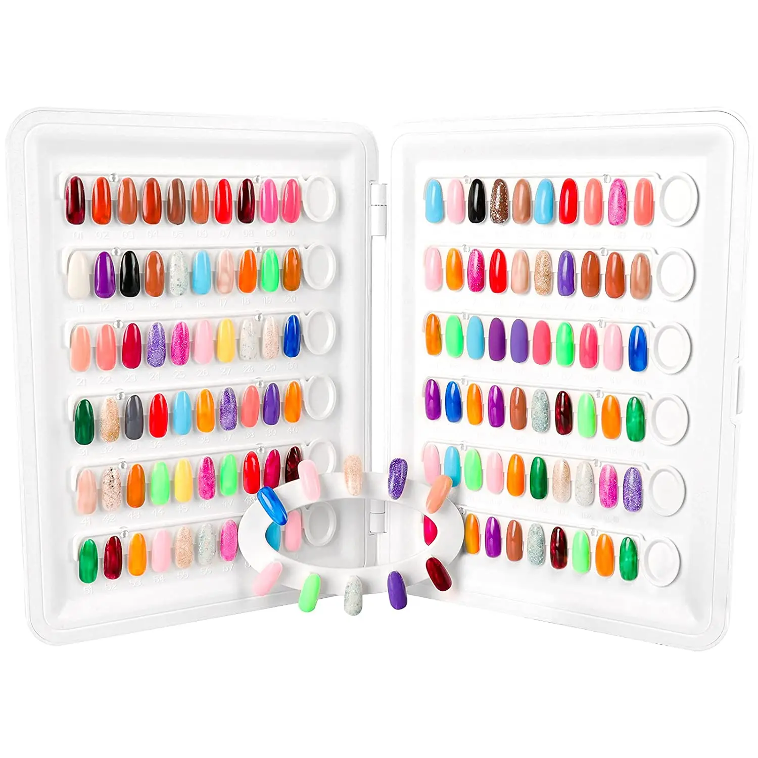 

120 Color Gel Polish Chart Display Book Board Nail Art Stand Display Lightweight False Nail Color Card Book, Colorful