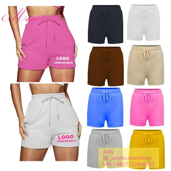 

custom shorts terry cotton cartoon character women shorts with string designer cotton shorts for Women