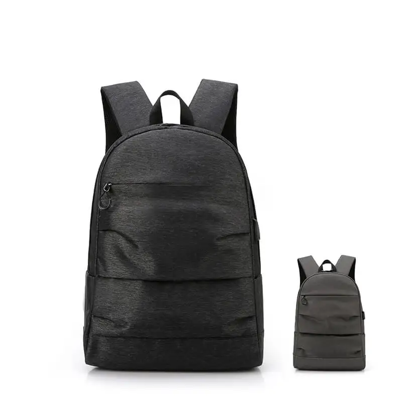 

V-057 Fashion high quality nylon back pack usb laptop black backpack school