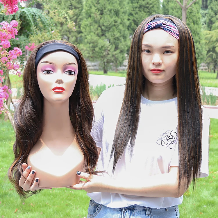 

Julianna Highlights Brazilian Colorful Silky Straight Deep Short Water Wave Bob Kinky Curly Synthetic Headband Wigs