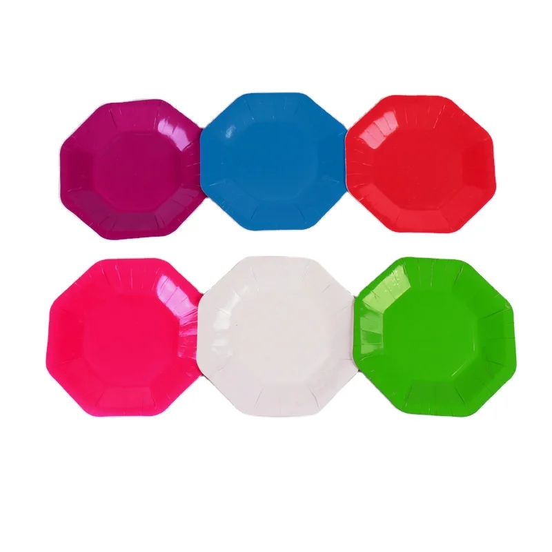 

Solid Colors Octagonal Paper Plate For Party, Pictures