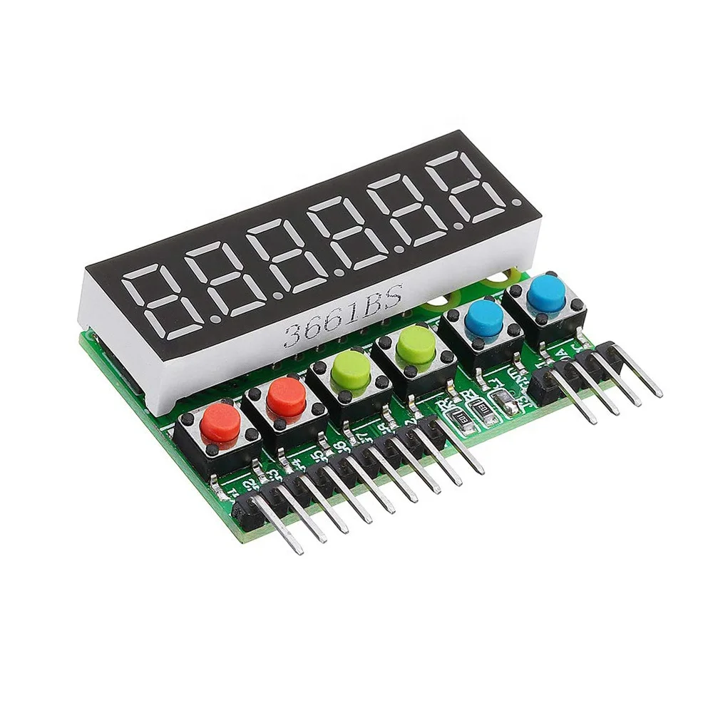 TM1637 6-Bits Tube LED Display Key Scan Module DC 3.3V-5V Digital IIC interface For Ardu Six In One 0.36 Inches