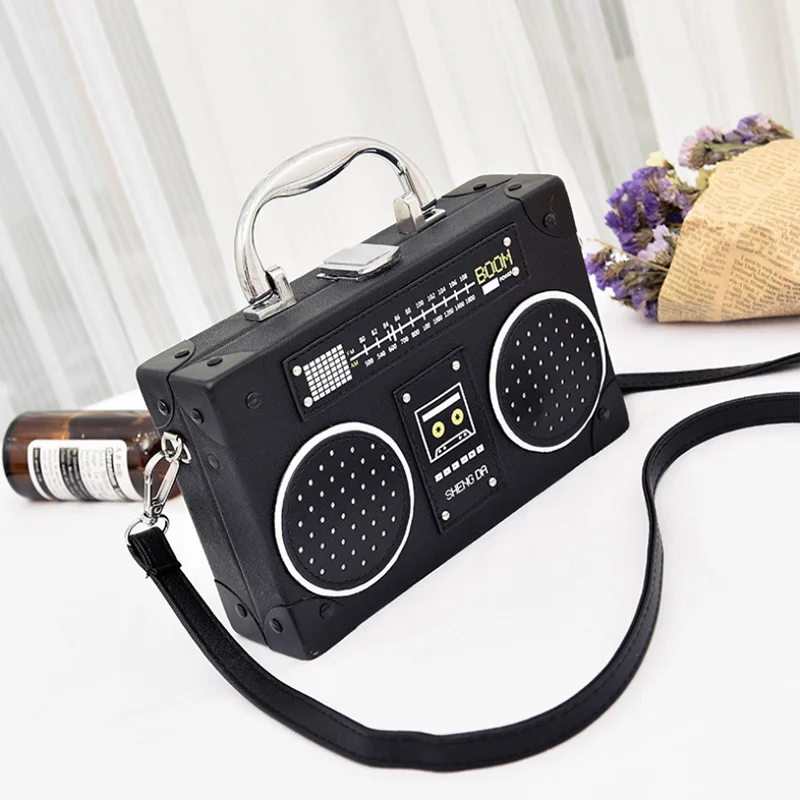 

Solhui Wholesale fashion retro radio handbag purse hand bags, 3 colors can be choosed
