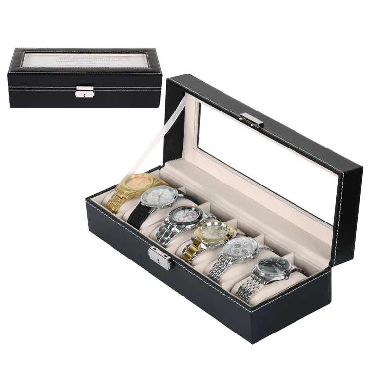 

Lock Version Rolox Watch Box Manufacturers Spot Wholesale Supply Watches 6 Slots Display Organizer Storage Gift Box Watch Box