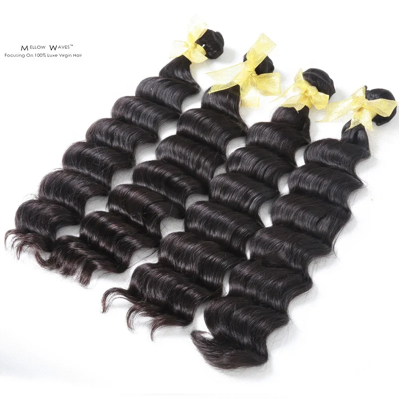 

Mellow Waves 2021 Best Selling Cheap Top Grade 100% Indian Human Hair Deep Wave Beauty Style Hair Weft Extension Bundles