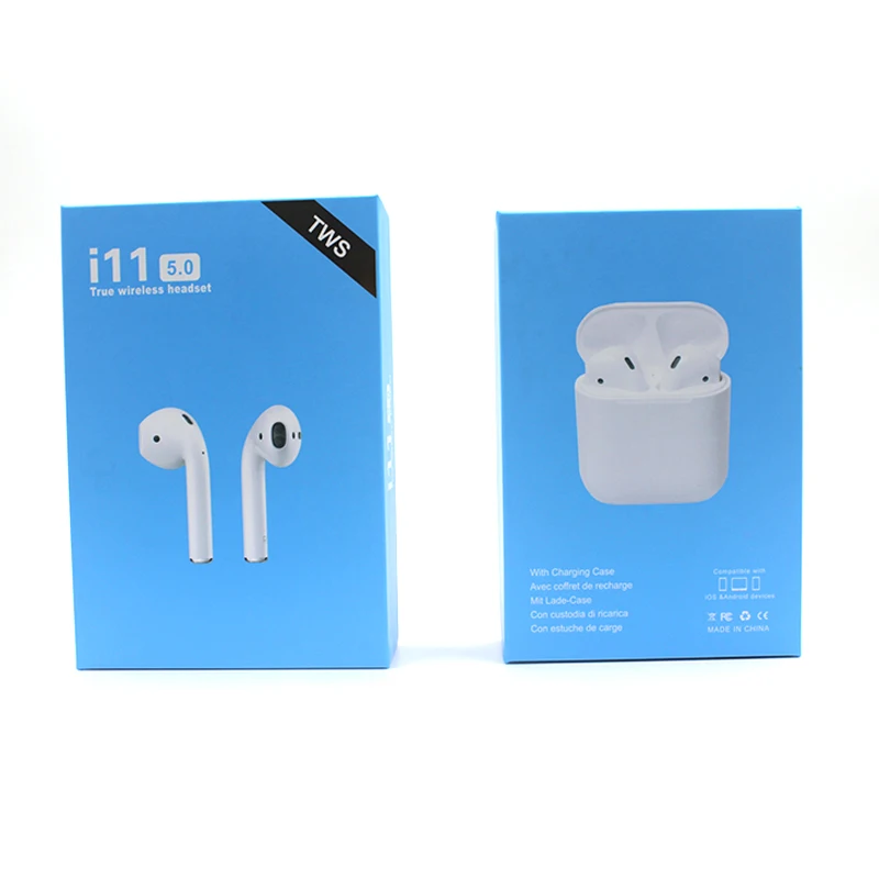 

New Trending Twins True Stereo Headphones Mini Blue tooth 5.0 Earbuds Wireless Bt5.0 Earphone i11Tws