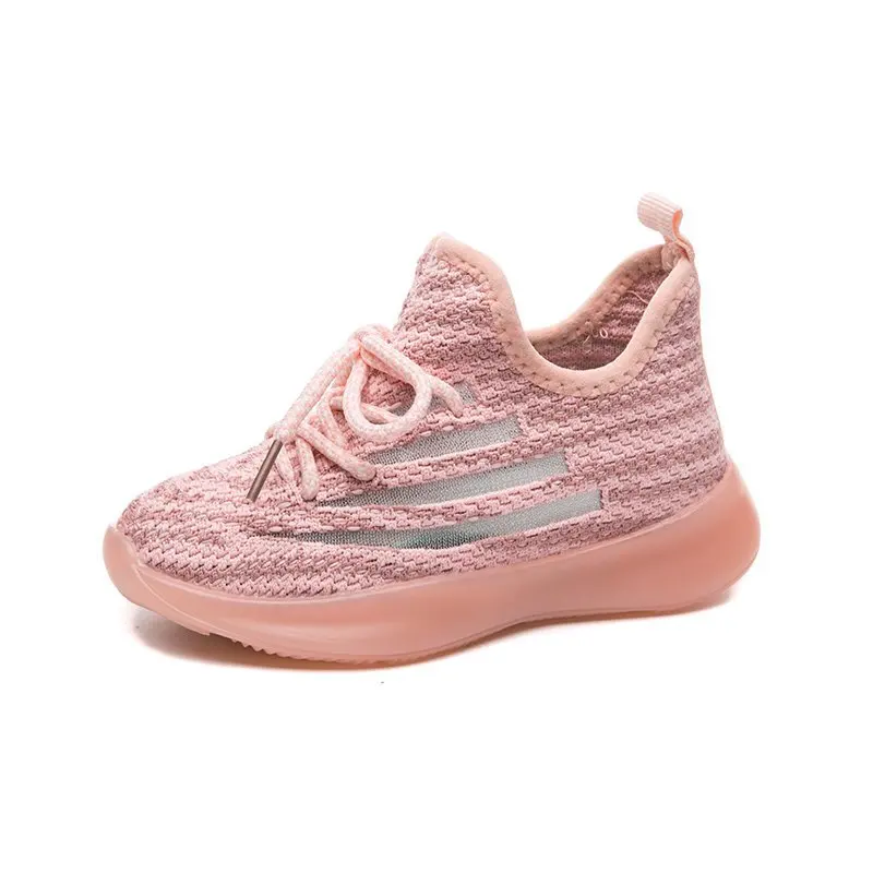 

Wholesale Kids' Sneakers Knitted Mesh Sports Shoes Breathable Lightweight Running Shoes Fashion Athletic Casual Shoes, Yellow,pink, black