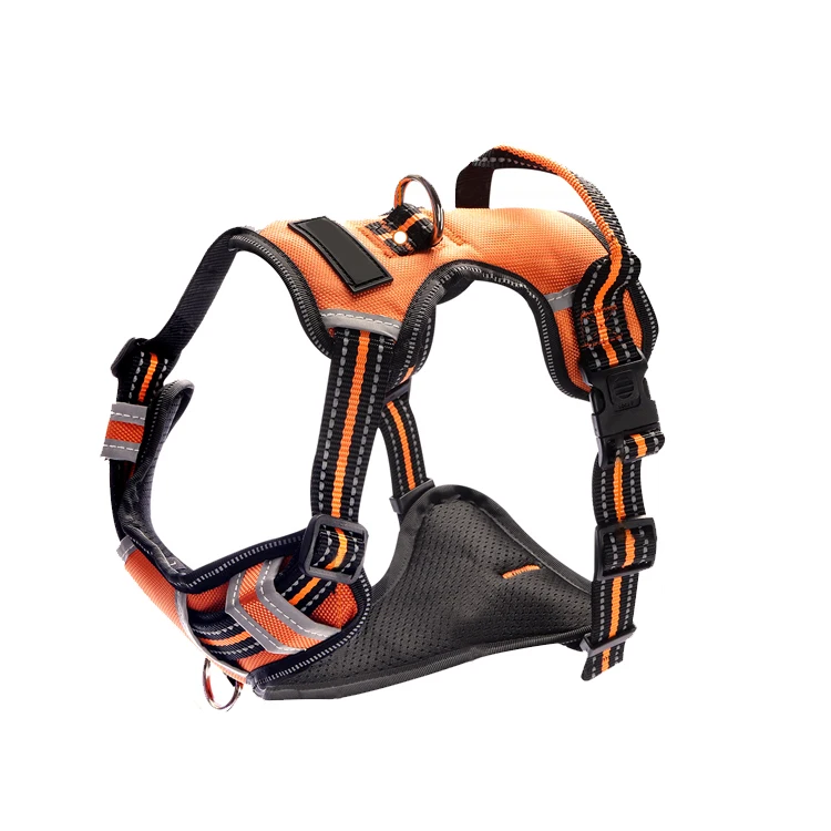 

Custom Oxford Outdoor Vest Front Clip Reflective Adjustable No Pull Dog Harness With Handle