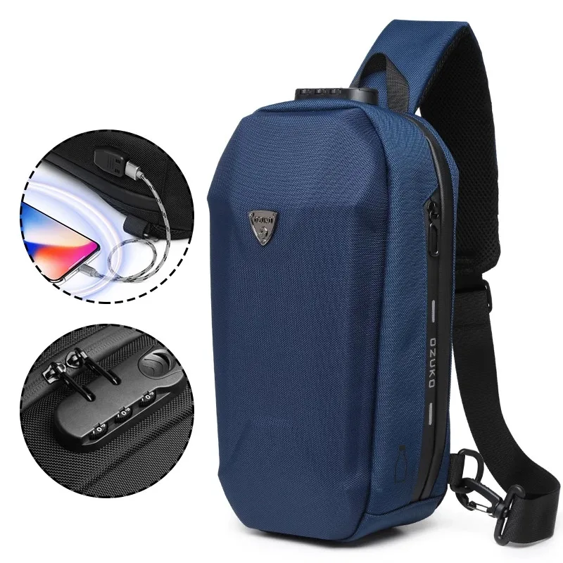 

Men's USB Charging Anti-theft Chest Bags Simple Shoulder Back Pack Custom Purses Men Crossbody Messenger Bags For Women