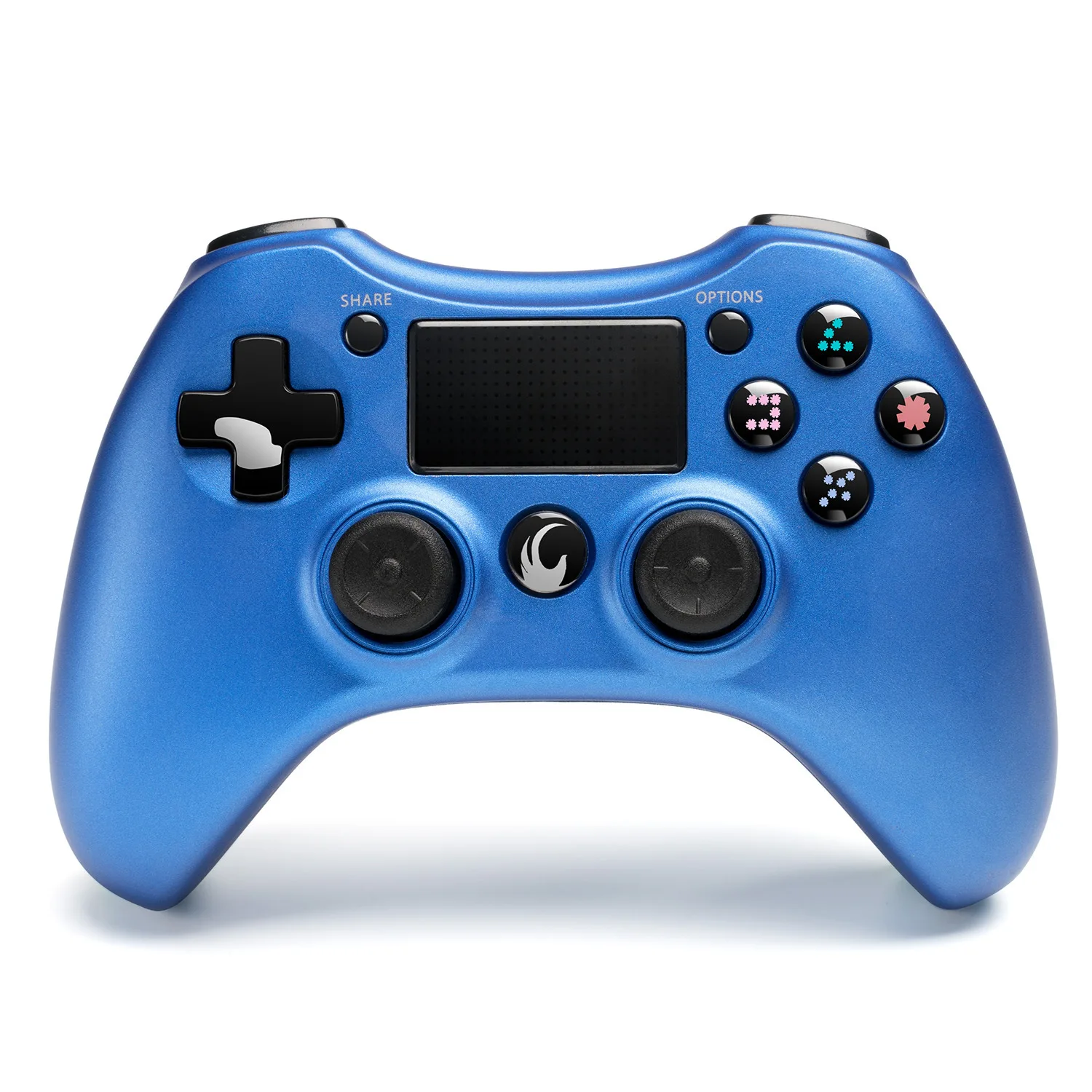 

New Style Double shock 4 Steel Gamepad for PS4 Wireless Joystick Game Controller, Blue,black