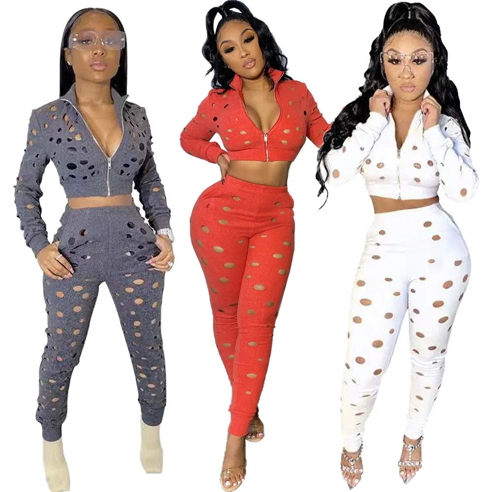 

EB-20220512 Women Sets Two Piece Fall 2 Piece Set Women Casual Solid Cut Out 2 Piece Yoga Fall Slim Women Set