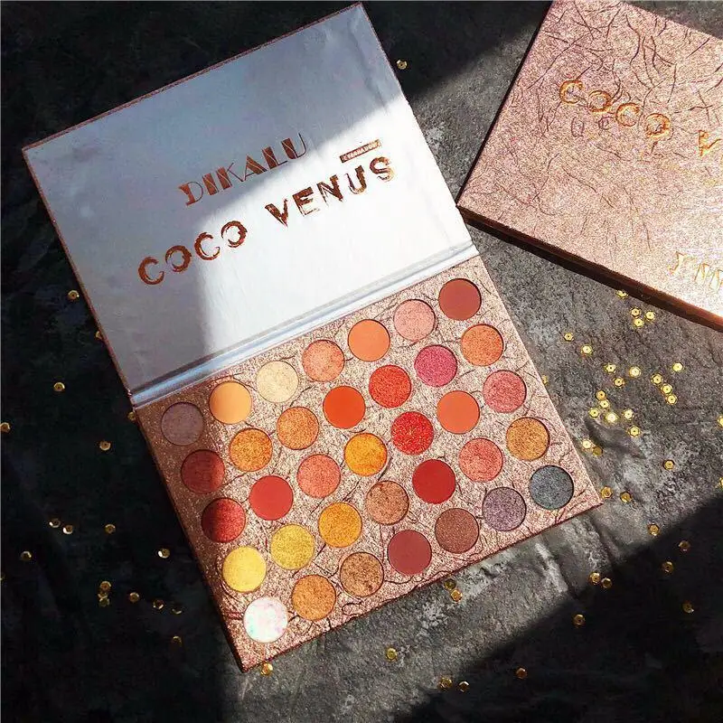 Twinkling 35 Colors Creamy Glitter Shimmer Matte Eyeshadow Palette Waterproof OEM Eye Shadow Cosmetics Private Label