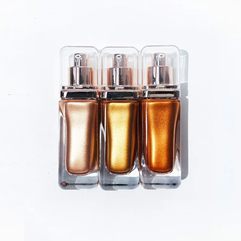 

3 Colors OEM Makeup Born to Glow Vegan Liquid Illuminator Bronze Body Shimmer Oil Highlighter Private Label