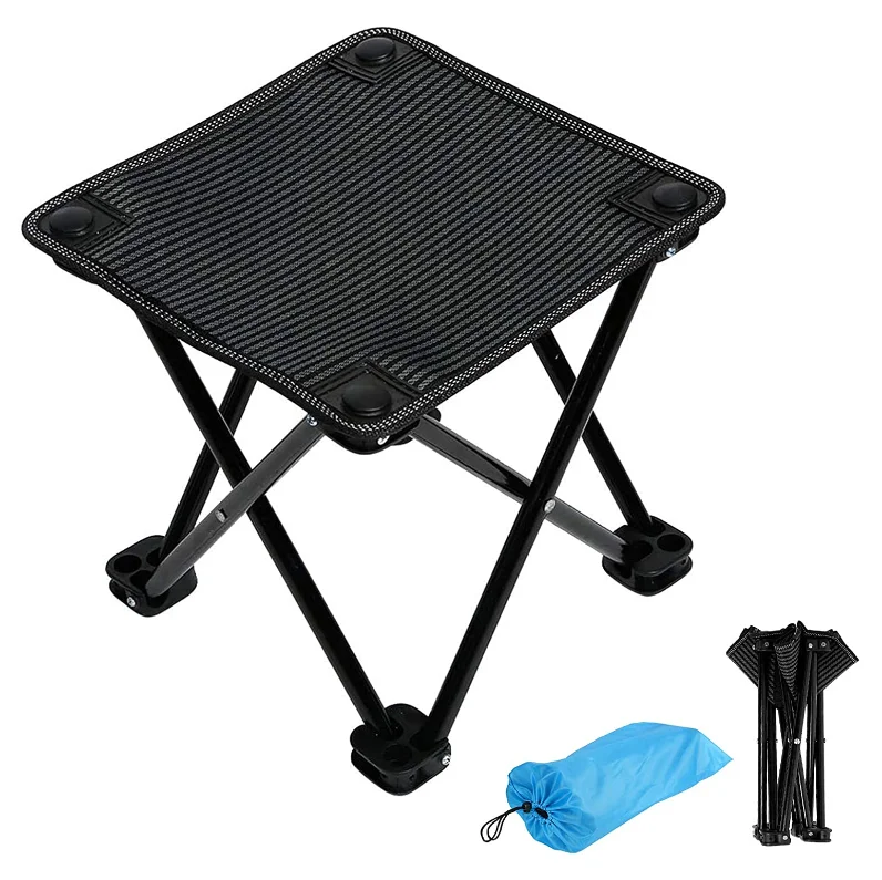 WOQI Mini Backpack Foldable Camp Chair Outdoor Adult Portable Stool Pop up Camping Stool