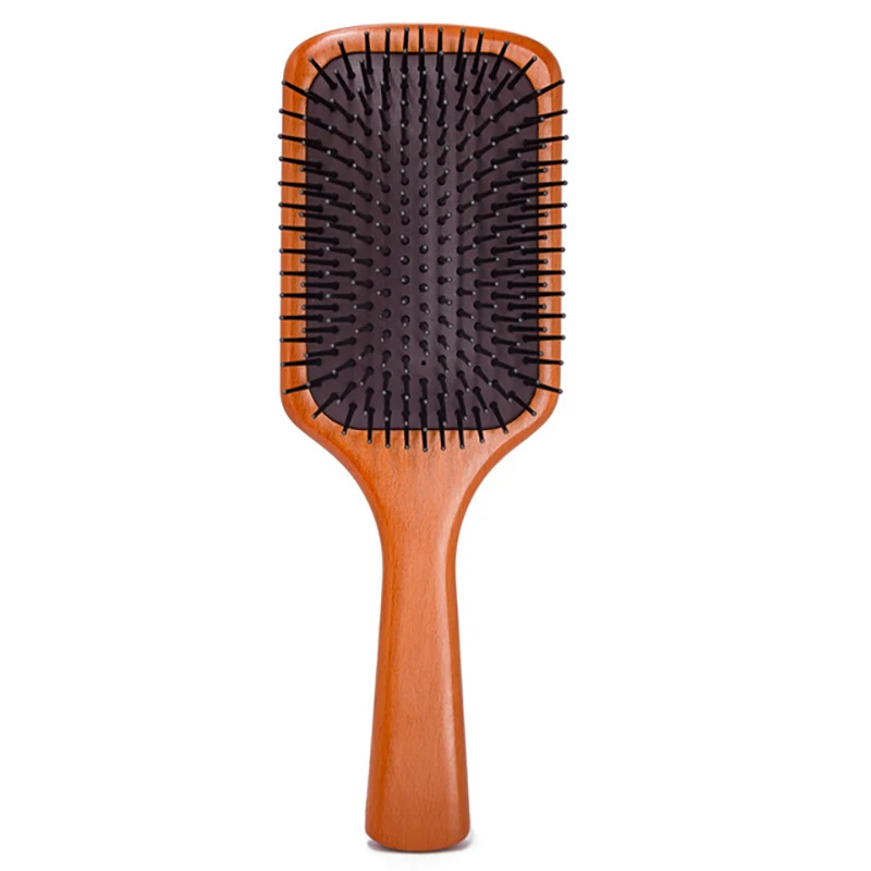 

Custom Logo Detangling Scalp Massage Wood Paddle Hair Brush For Sale