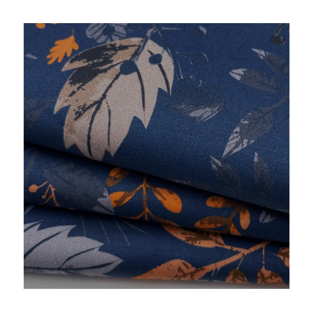 

Fast Fashion No MOQ Custom Design Digital Print 98% Cotton 2% SP Elastic Stretched Elastic Floral Satin Fabric For Dressing