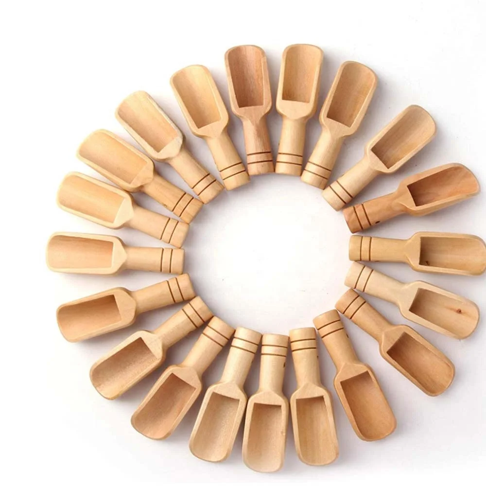 

manufacturer mini wooden salt spoon washing power mixing spoons, Natural