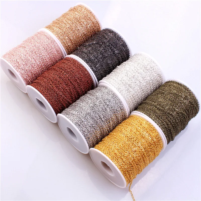 

5m Multi-size Silver Copper Gold Jewelry Chain Roll for Women Jewelry Making