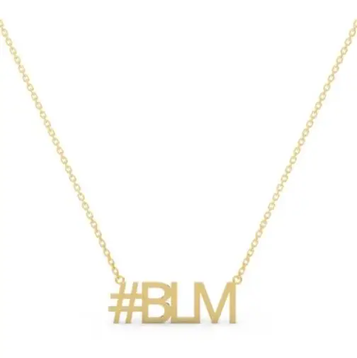 

Inspire stainless steel jewelry Black Lives Matter Abbr BLM Choker Necklace customized any font, Silver,gold,rose gold,black and so on